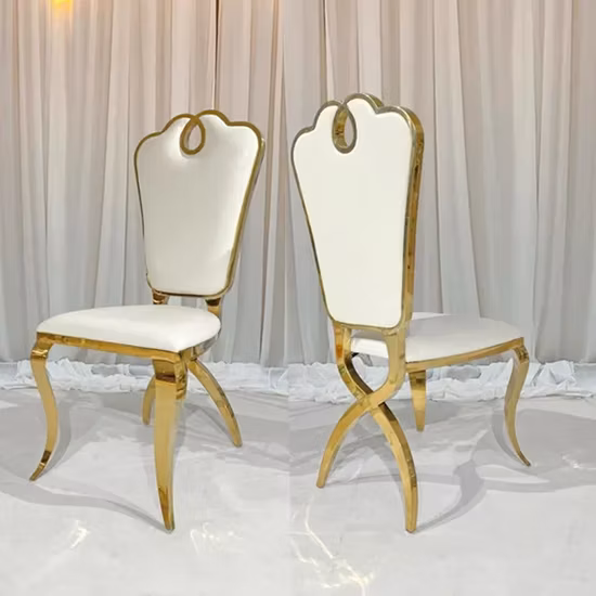 Sawa Gold Stainless Steel Wedding Chair for Banquet Event Hotel