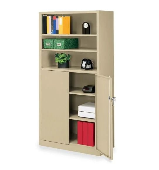 Beige Open Door Metal Storage Office Cabinet