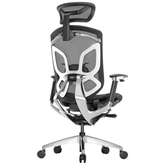 Эргономичное офисное кресло с высокой спинкой, уникальным дизайном и регулируемым 3D подголовником.