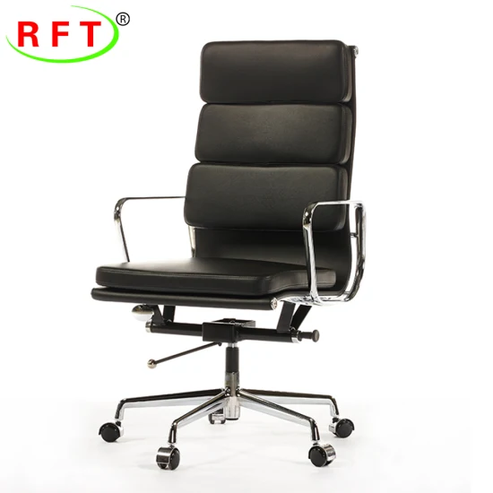Роскошное эргономичное кожаное офисное кресло для руководителя с высокой спинкой и компьютером для босса