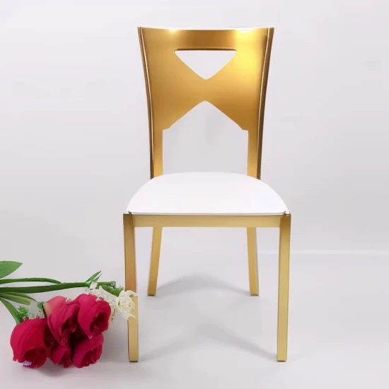Классическая золотая свадьба, элегантная аренда с высококачественным металлическим стулом